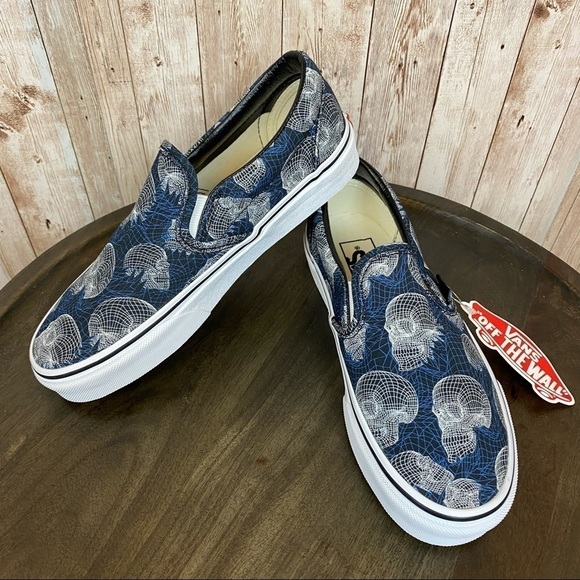 Vans Classic Slip On Wireframe Skulls Sneaker Size 6.5‎ Women - Picture 2 of 11